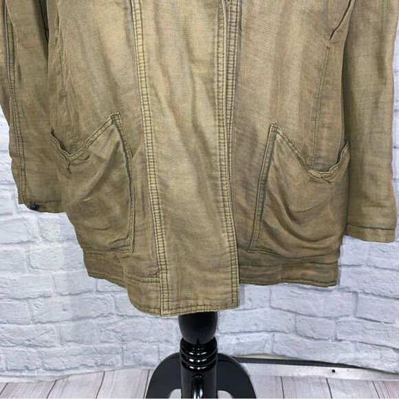 Free people oversize coat w/front pockets low cut collar one button close sz S - Picture 2 of 12